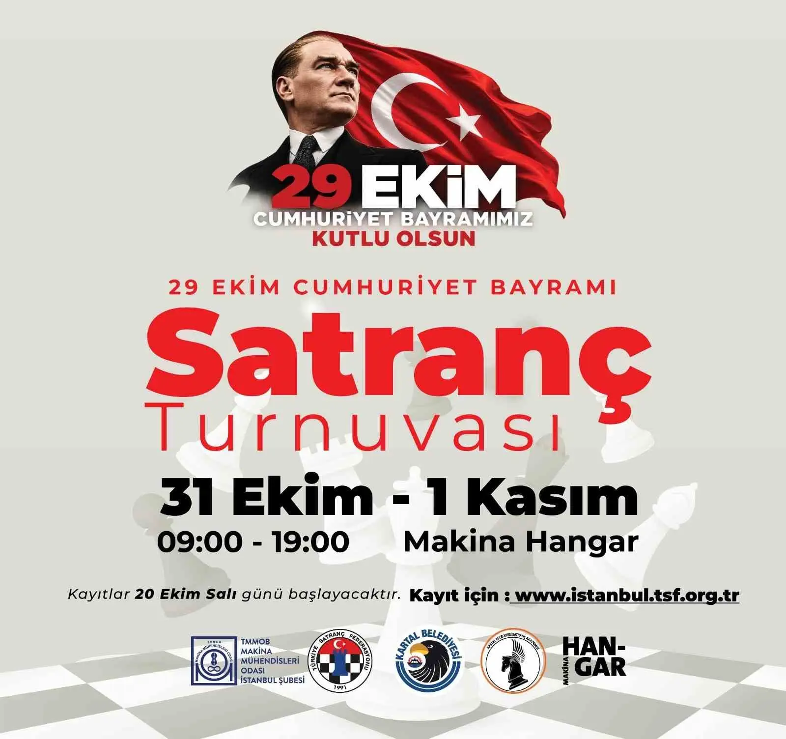 KARTAL BELEDİYESİ, TÜRKİYE CUMHURİYETİ’NİN KURULUŞUNUN 103. YILINI, İLÇE GENELİNDE DÜZENLEYECEĞİ COŞKULU ETKİNLİKLER, SERGİLER, TURNUVALAR VE KONSERLERLE KUTLAMAYA HAZIRLANIYOR. "CUMHURİYETİMİZİN 103. YILINI HEP BİRLİKTE COŞKUYLA KUTLUYORUZ!" SLOGANIYLA HAZIRLANAN PROGRAM KAPSAMINDA KARTAL’DA BAYRAM HEYECANI GÜNLERCE SÜRECEK.