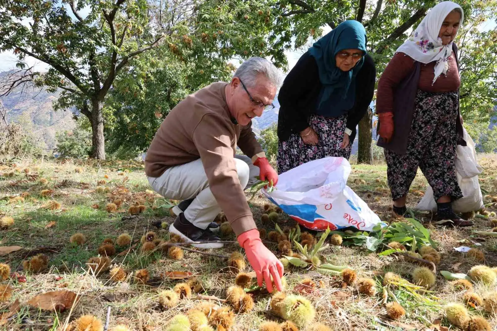 NAZİLLİ BELEDİYE BAŞKANI DR. ERTUĞRUL TETİK, ESENTEPE MAHALLESİ’NDE KESTANE ÜRETİCİLERİYLE BİR ARAYA GELEREK ÜRETİM VE PAZARLAMA SÜRECİNDEKİ SORUNLARI DİNLEDİ, ÜRETİCİLERİN DESTEKLENMESİ, YENİ PAZAR İMKANLARININ GELİŞTİRİLMESİ VE KOOPERATİFLEŞMENİN ÖNEMİNE DİKKAT ÇEKTİ.