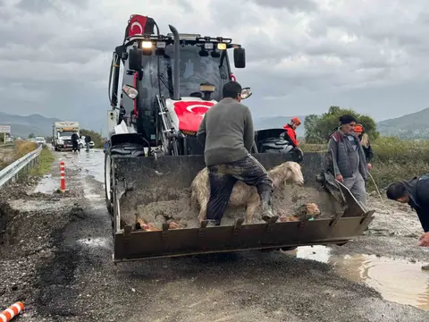 MUĞLA’NIN DALAMAN İLÇESİNDE GECE SAATLERİNDEN BU YANA ETKİLİ OLAN YAĞIŞLAR SELE DÖNDÜ. TERSAKAN ÇAYININ TAŞMASI SONUCU İLÇENİN ÖNEMLİ KISMI SULAR ALTINDA KALIRKEN, EKİPLER MAHSUR KALANLARI KURTARMAK İÇİN ÇALIMA BAŞLATTI.